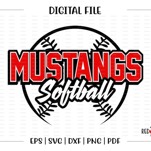 Softball svg, Mustang Softball svg, Mustang, Mustangs, Softball, svg, dxf, eps, png, pdf, sublimation, cut file, htv, vector, digital