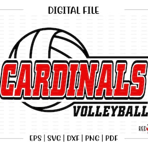 Volleyball svg, Cardinal Volleyball svg, Cardinal, Cardinals, Volleyball,svg,dxf, eps, png, pdf, sublimation, cut file, htv, vector, digital