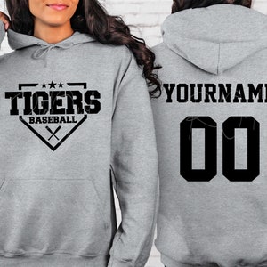 Baseball shirt, Tiger Shirt, Tiger, Baseball, T-Shirt, Sweatshirt, Hoodie, Hooded, Baseball Gift, Baseball Sweatshirt, Mom, Dad, Coach