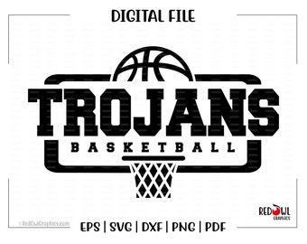 Basketball svg, Trojan Basketball, Trojan, Trojans, Basketball, svg, dxf, eps, png, pdf, sublimation, cut file, htv, vector, digital