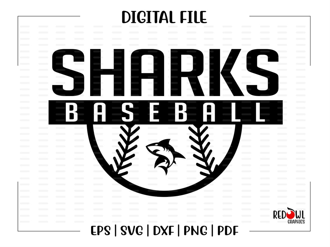 Shark Baseball Svg, Baseball Svg, Shark, Sharks, Baseball, Svg, Dxf ...