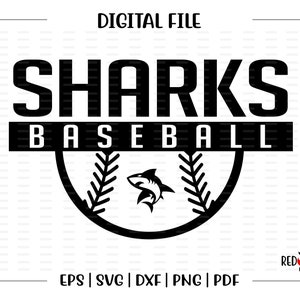 Shark Baseball Svg, Baseball Svg, Shark, Sharks, Baseball, Svg, Dxf ...