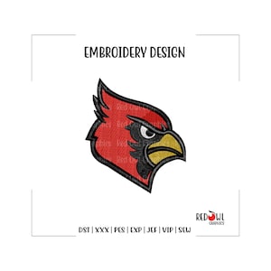 Cardinal Embroidery Design, Mascot, School, Team, Cardinals, Machine, dst, xxx, pes, exp, jef, vip, sew
