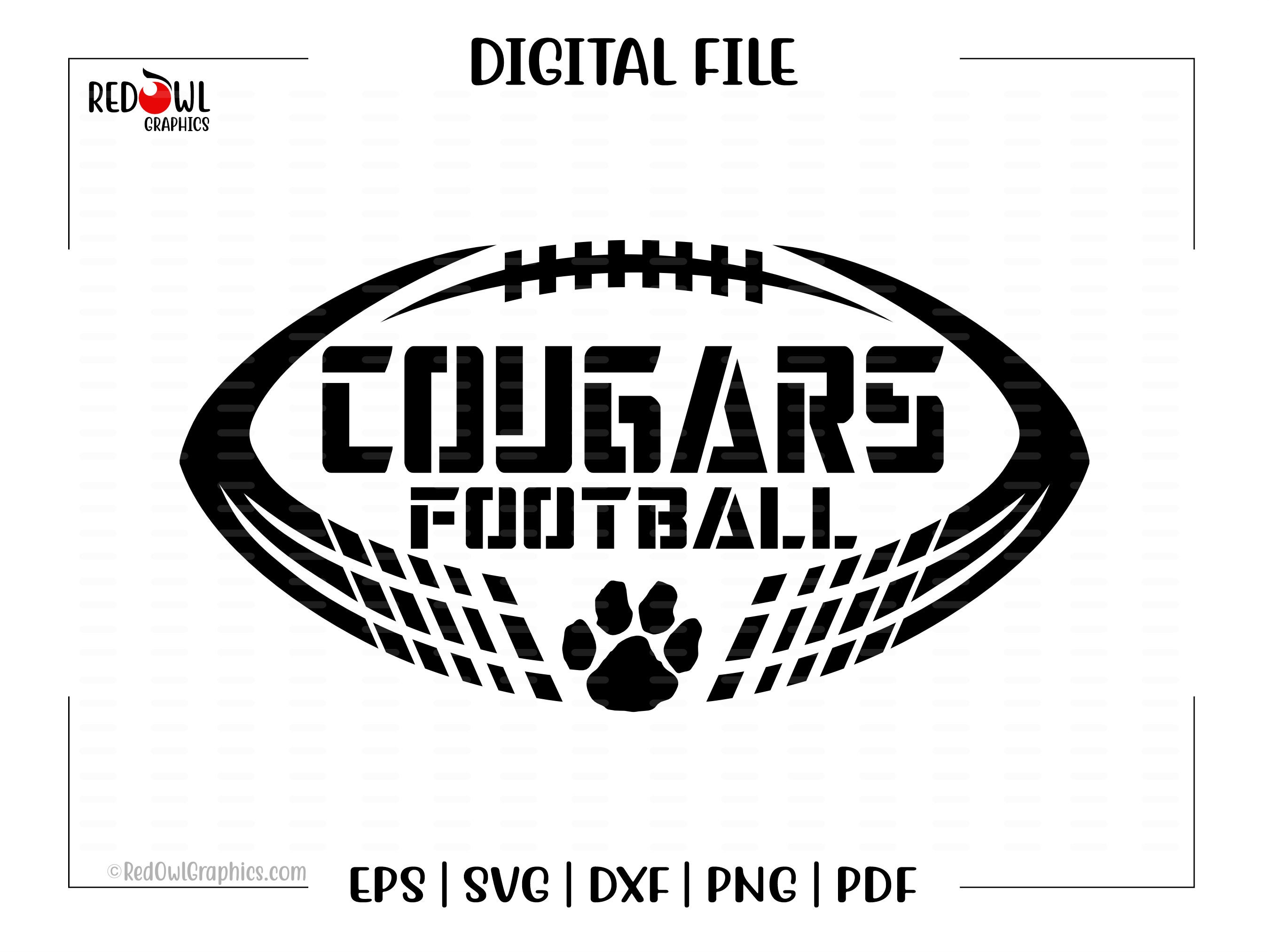 Football svg, Cougar Football svg, Cougar, Cougars, Football, svg, dxf, eps, png, pdf, sublimation, Mom, Dad, Coach, Sister, Grandma