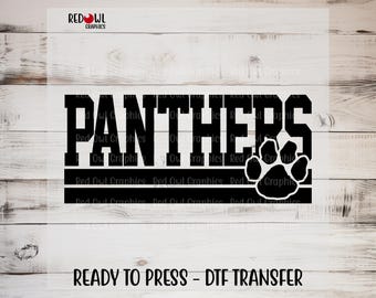 Transferencia DTF de los Panthers, lista para imprimir, personalizada, mascota del equipo, papá, mamá, escuela, maestro, entrenador, transferencia de calor