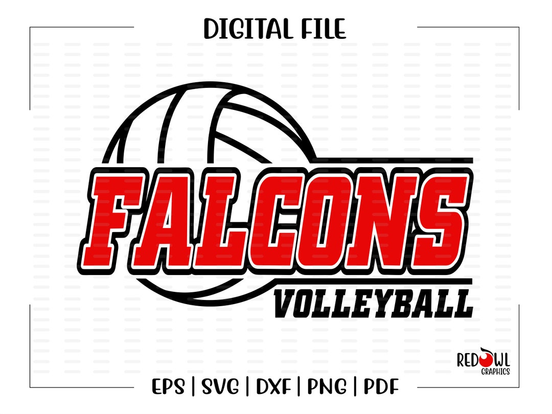 Volleyball Svg, Falcon Volleyball Svg, Falcon, Falcons, Volleyball, Svg, Dxf, Eps, Png, Pdf