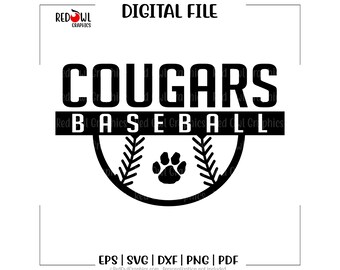 Baseball svg, Cougar Baseball svg, Cougar, Cougars, Baseball, svg, dxf, eps, png, pdf, sublimazione, file tagliato, htv, vettore, digitale, clipart