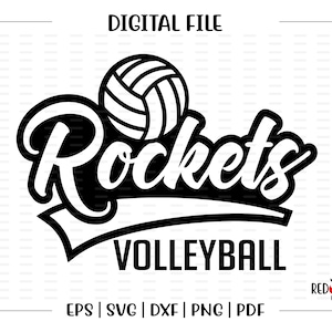 Volleyball svg, Rocket Volleyball svg, Rocket, Rockets, Volleyball,svg,dxf, eps, png, pdf, sublimation, cut file, htv, vector, clipart