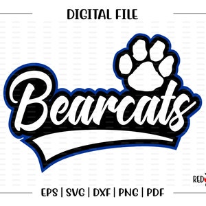 Bearcat svg, Bearcats svg, Bearcat, Bearcats, clipart, Team, Mascot, School, svg, dxf, eps, png, pdf, sublimation, cut file, htv, design