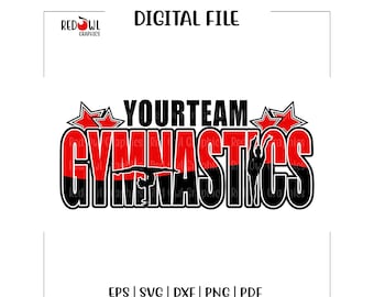 Gimnasia SVG, Gimnasta SVG, Mascota del equipo, Escuela, Mamá, Entrenador, SVG, DXF, EPS, PNG, PDF, Sublimación, Archivo de corte, HTV, Vector, Digital