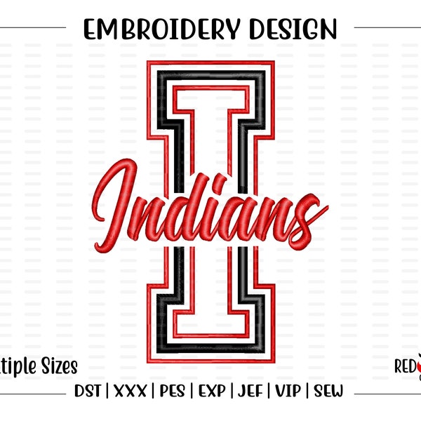 Embroidery Design Go Indians Etsy