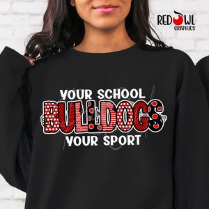 Personalized Bulldog T-Shirt, Customized, Bulldog, T-Shirt, Football, T-Shirt, Shirt, Tee, School Spirit, Mascot, Baseball, Softball, Cheer