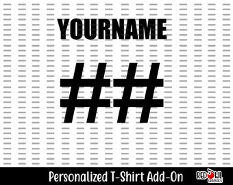 Camisa personalizada nas costas, adicione nome e número nas costas da compra da camisa