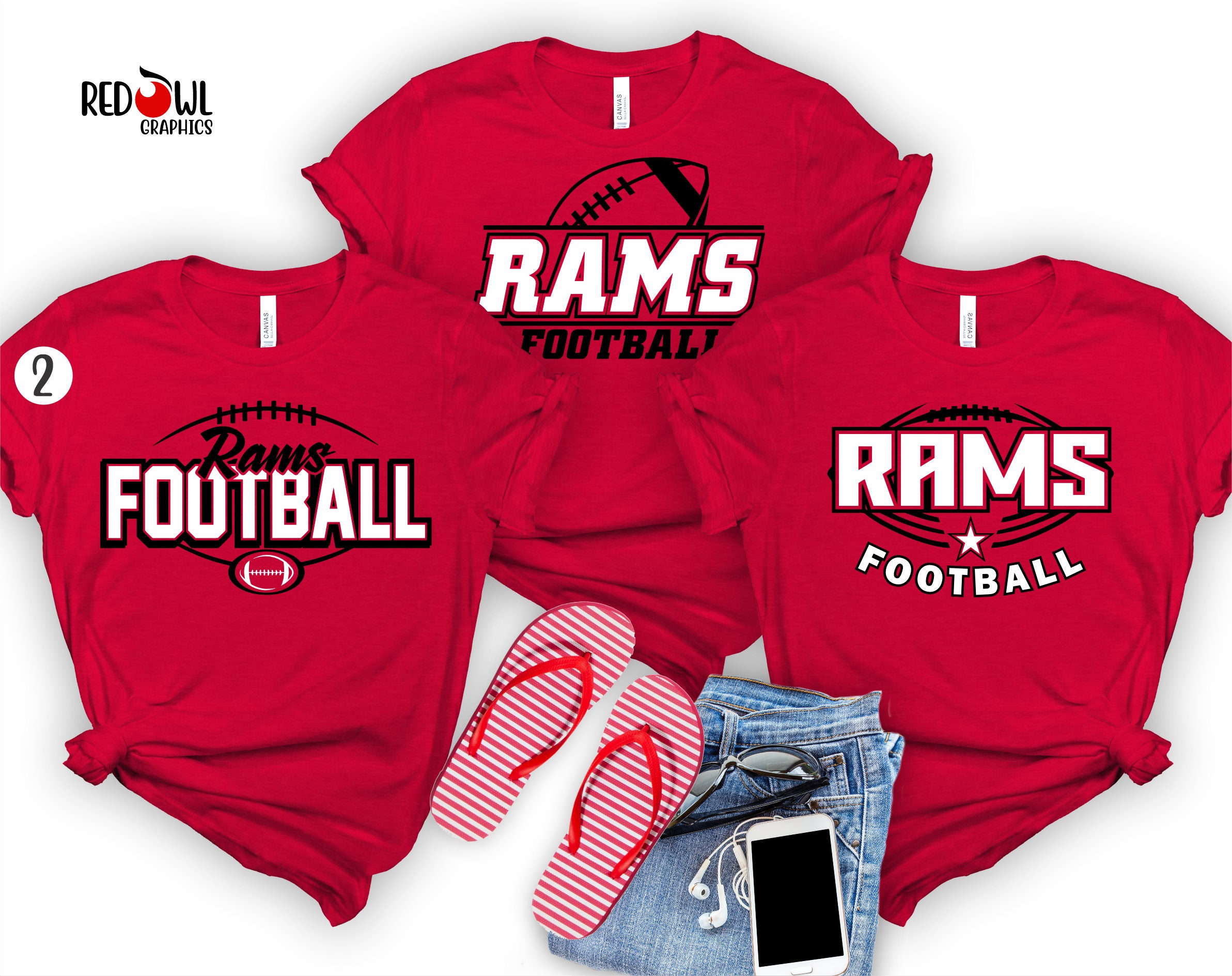 Personalized Rams Football T-shirt Rams T-shirt Football 