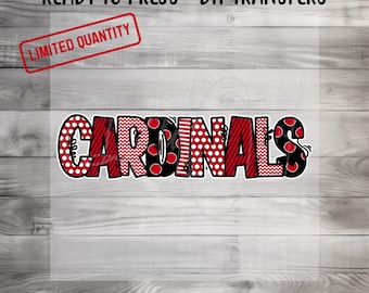 Ready To Press, 11 Inch,  Cardinals, Cardinals dtf, Football DTF, Custom DTF Transfer, Heat Transfer, dtf, Cardinal Transfer