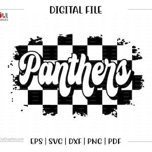 Panther svg, Panthers svg, Checker, Panther, Retro, Checker Board, Panthers, svg, dxf, eps, png, pdf, sublimation, cut file, htv, vector