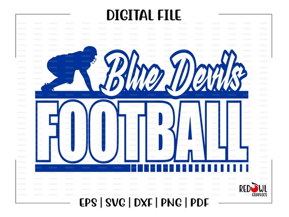 Football Svg Blue Devil Svg Blue Devil Football Devil Blue - Etsy