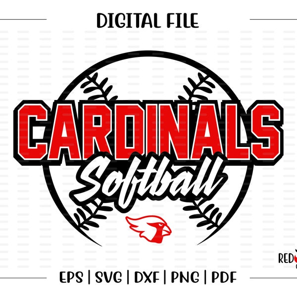 Softball svg, Cardinal Softball svg, Cardinal, Cardinals, Softball, svg, dxf, eps, png, pdf, sublimation, cut file, htv, vector, digital