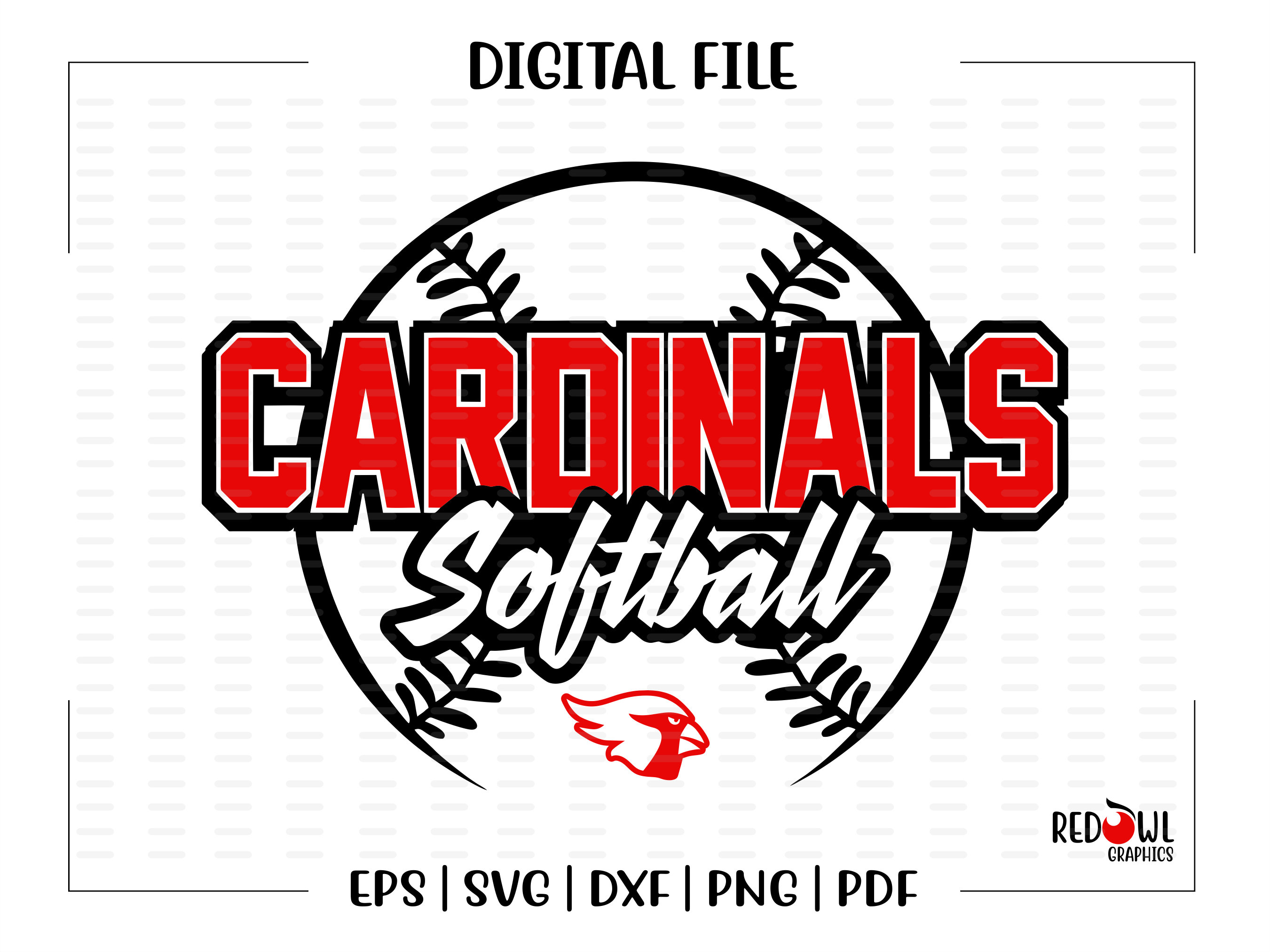 Softball Svg Cardinal Softball Svg Cardinal Cardinals Etsy