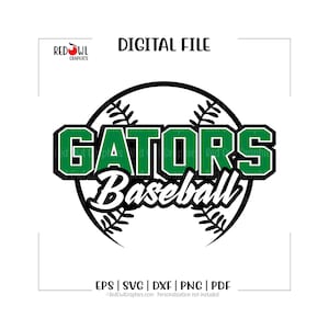 Gator Baseball svg, Baseball svg, Gator, Gators, Baseball, svg, dxf, eps, png, pdf, sublimation, cut file, htv, vector, digital, clipart