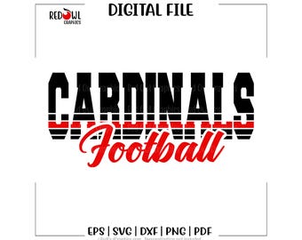 Cardinals Football svg, Cardinal png, Mascotte della squadra, Scuola, Sport, Allenatore, svg, dxf, eps, png, pdf, file tagliato, htv, vettore, digitale, htv