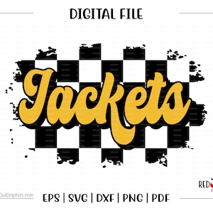 Jackets svg, Yellowjackets svg, Jacket, Jackets, yellow jackets, checker, retro,svg, dxf, eps, png, pdf, sublimation, cut file, htv,