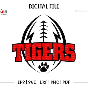 Football svg, Tiger Football svg, Tiger, Tigers, Football, Tiger svg, svg, dxf, eps, png, pdf, sublimation, cut file, htv, vector, digital