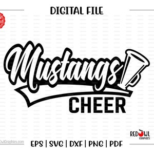 Cheer svg, Mustang Cheer svg, Mustang, Mustangs, Cheer, pom-pom girl, pom-pom girl, svg, dxf, eps, png, pdf, sublimation, fichier de coupe, htv