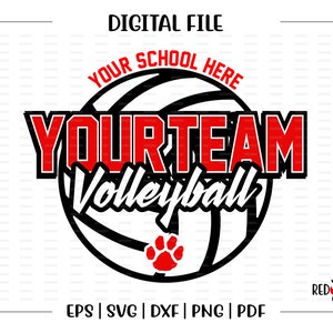 Custom, Personalized, Volleyball svg, Volleyball, School, Team, Mascot, svg, dxf, eps, png, pdf, sublimation