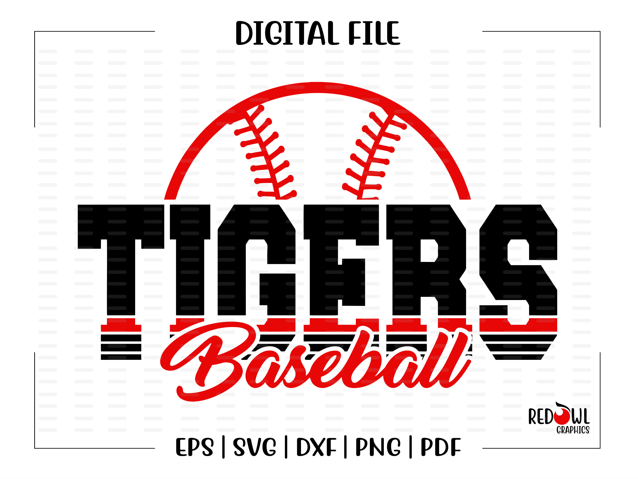 Tiger Baseball Scribble Circle SVG - Payhip