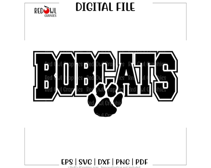 Bobcats Mascot SVG PNG, Bobcats Svg Png, School Mascot, Football Team ...