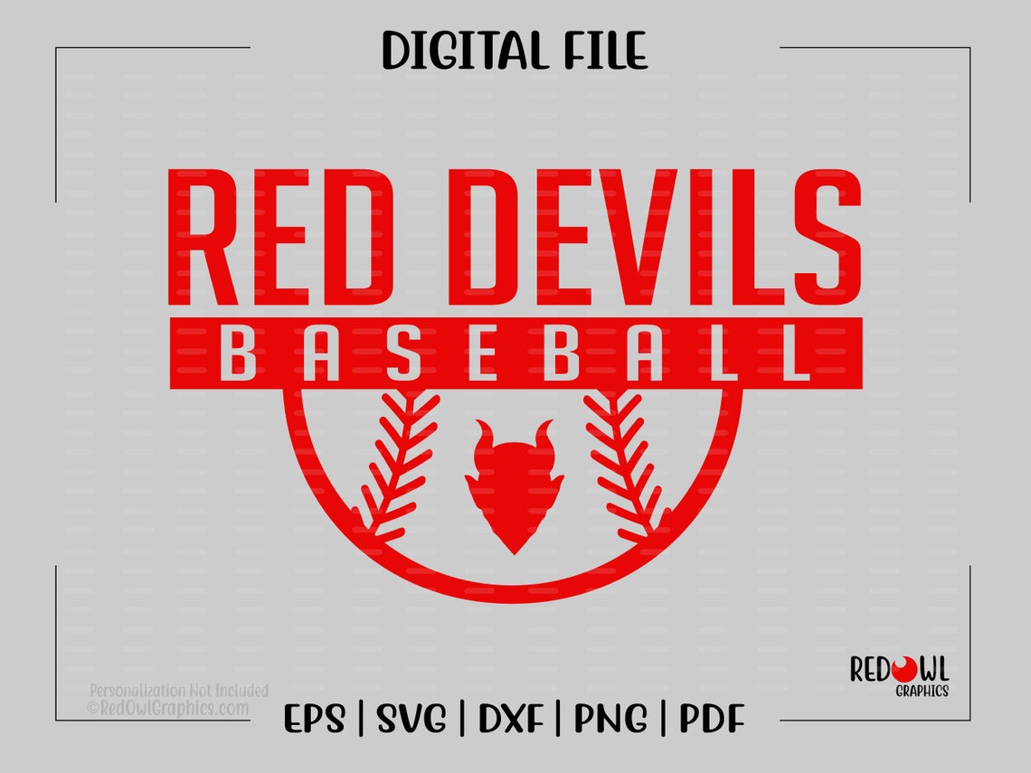 Devil Baseball Vector Baseball Svg, Red Devil Baseball Svg, Red Devil, Baseball, Svg, Dxf ...