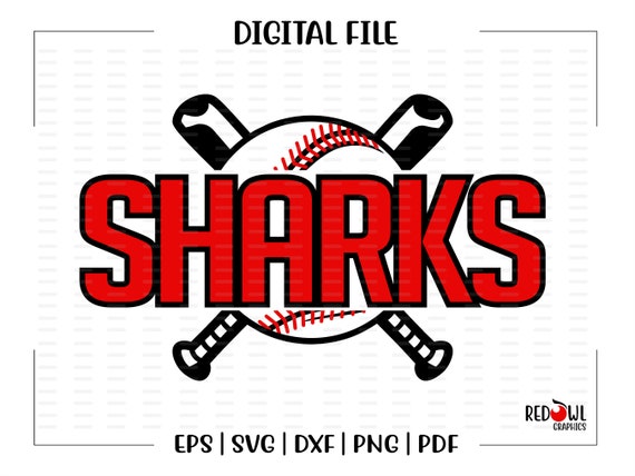 Shark Baseball Svg Baseball Svg Shark Baseball Shark | Etsy