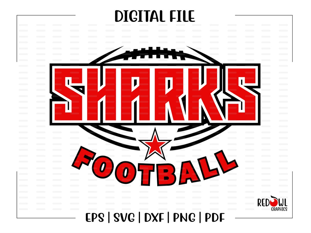 Football Svg Shark Football Svg Shark Sharks Football - Etsy