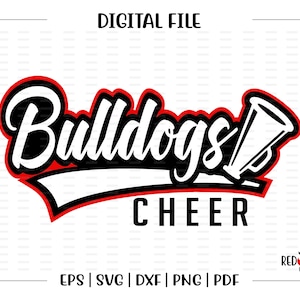 Cheerleader svg, Bulldog Cheerleader, Bulldog, Bulldogs, Cheer, Cheerleader, Cheerleading, svg, dxf, eps, png, pdf, sublimation, cut file