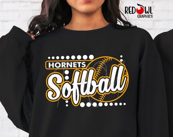 Softball shirt, Hornet Softball Shirt, Hornets, Softball, T-Shirt, Sweatshirt, Hoodie, Softball Gift, Softball Sweatshirt, Mom, Dad, Coach