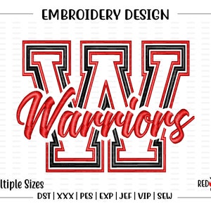 Warrior, Warriors, Embroidery Design, Mascot, School, Warrior Embroidery, Embroidery, Machine, Design, dst, xxx, pes, exp, jef, vip, sew