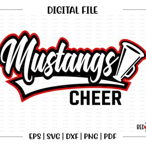 Cheer svg, Mustang Cheer svg, Mustang, Mustangs, Cheer, pom-pom girl, pom-pom girl, svg, dxf, eps, png, pdf, sublimation, fichier de coupe, htv