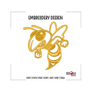 Hornet, Hornets, Embroidery Design, Mascot, School, Hornet Embroidery, Embroidery, Machine, Design, dst, xxx, pes, exp, jef, vip, sew
