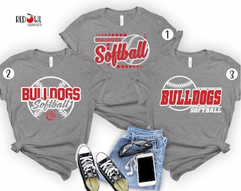 Softball shirt, Bulldog Shirt, Bulldog, Softball, T-Shirt, Sweatshirt, Hoodie, Hooded, Crewneck, Softball Sweatshirt, Mom, Dad, Coach