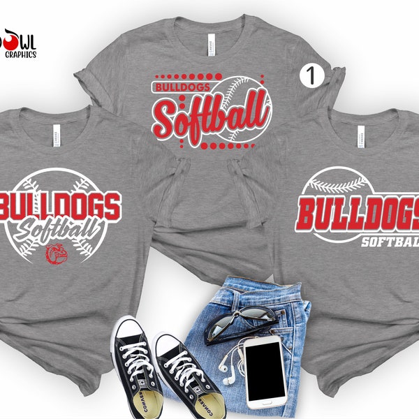 Softball shirt, Bulldog Shirt, Bulldog, Softball, T-Shirt, Sweatshirt, Hoodie, Hooded, Crewneck, Softball Sweatshirt, Mom, Dad, Coach