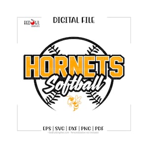 Hornets Softball svg, Hornet, Softball, svg, dxf, eps, png, pdf, sublimation, cut file, htv, vector, digital