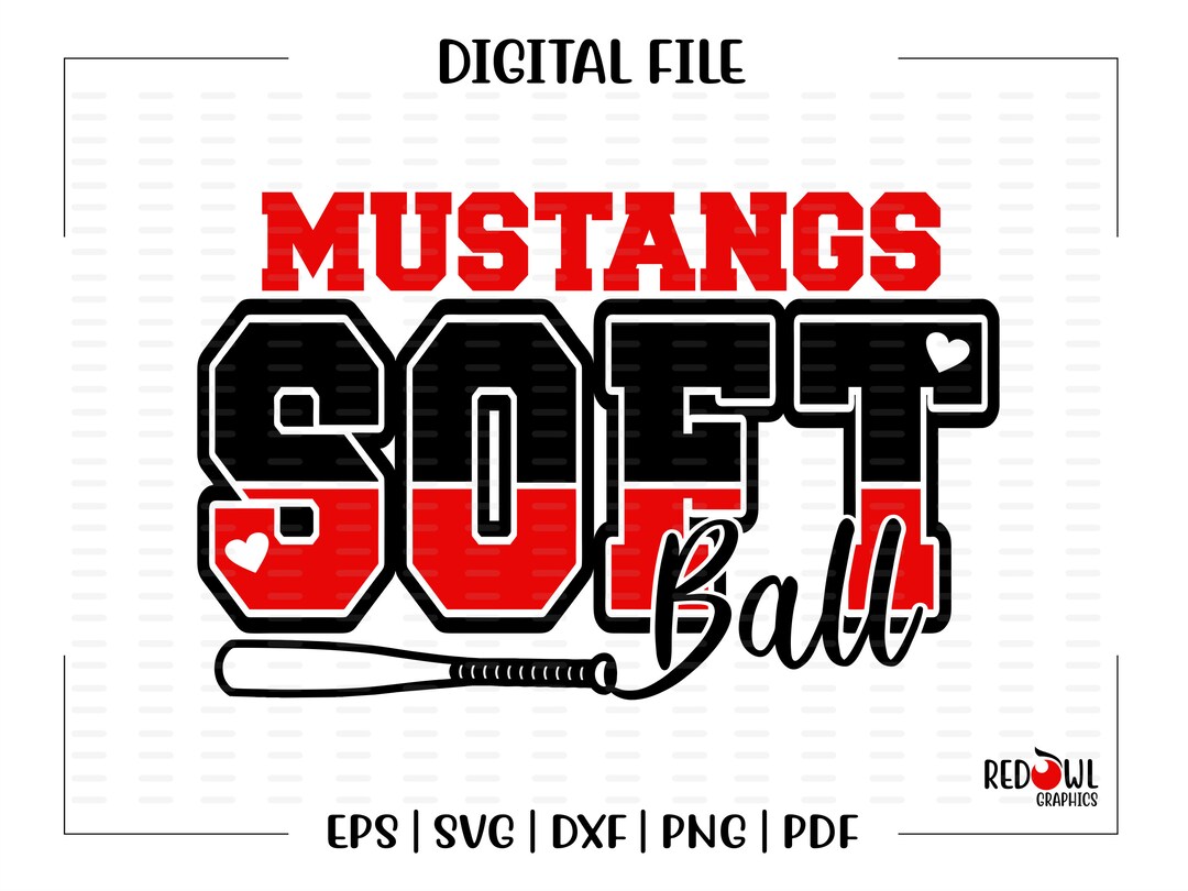 Softball Svg, Mustang Softball Svg, Mustang, Mustangs, Softball, Svg, Dxf, Eps, Png, Pdf