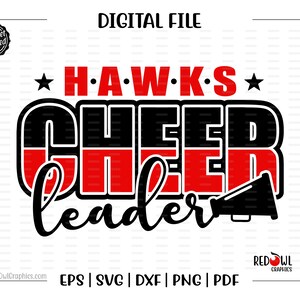 Cheerleader svg, Hawk Cheerleader, Hawk, Hawks, Cheer, Cheerleader, Cheerleading, svg, dxf, eps, png, pdf, sublimation, cut file