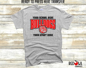 Ready To Press, Bulldog, Bulldogs Transfer, Football, Mascot, Transfer, HTV, Heat Transfer, Vinyl