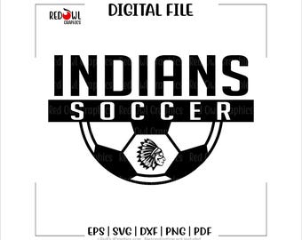 Soccer svg, Indian Soccer svg, Indian, Indians, Soccer, svg, dxf, eps, png, pdf, sublimation, cut file, htv, vector, design, clipart