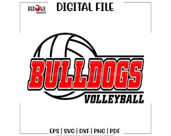Volleyball svg, Bulldog Volleyball svg, Bulldog, Bulldogs, Volleyball, svg, dxf, eps, png, pdf, sublimation, cut file, htv