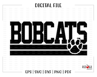 Bobcat svg, Bobcats svg, Bobcat, Bobcats, Paw, Mascot, htv, svg, dxf, eps, png, pdf,sublimation, cut file, htv, clipart, design, football