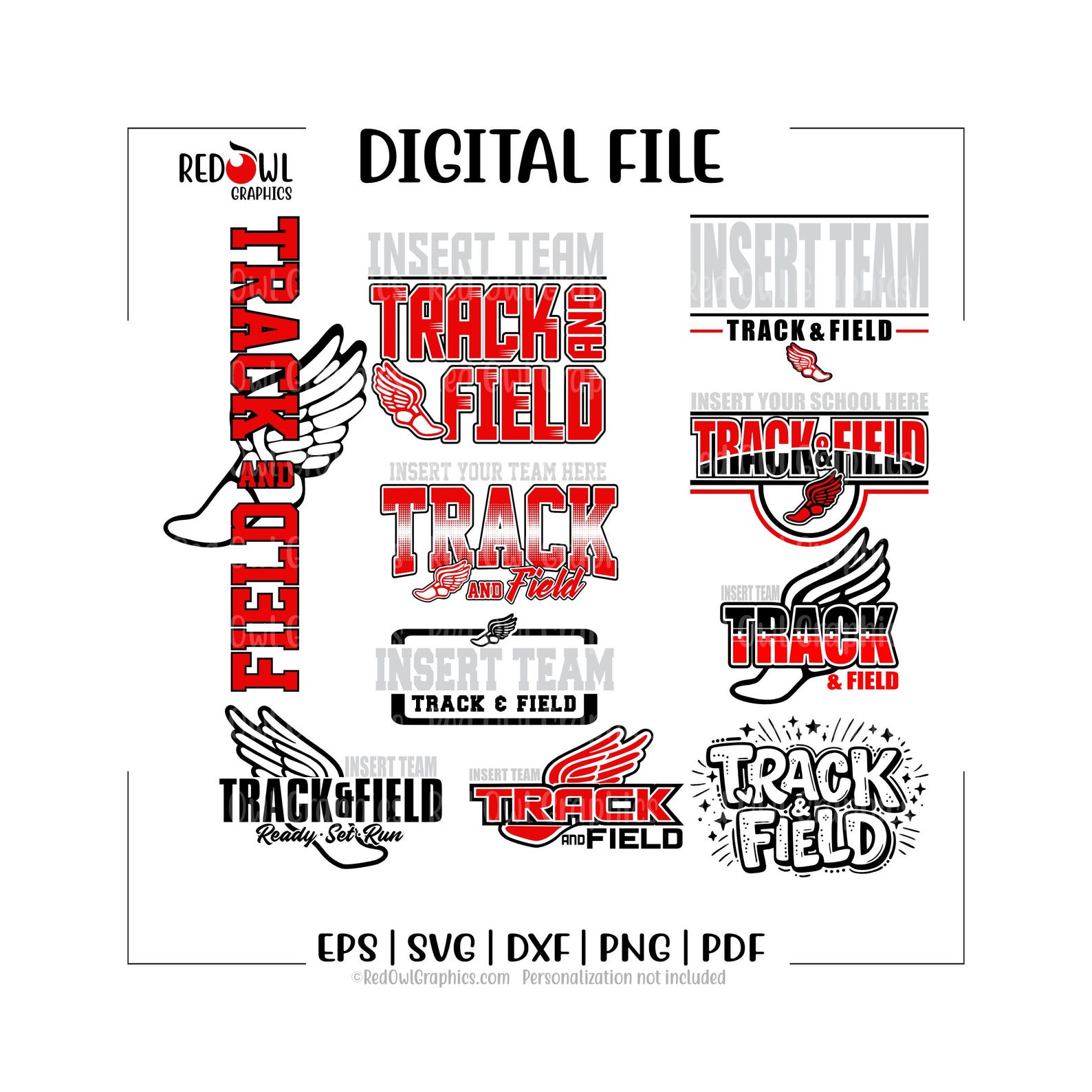 Track Design Svg Track SVG Bundle, 10 Track and Field Designs, Track Png, Team, School ...