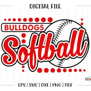 Softball svg, Bulldogge Softball svg, Bulldogge, Bulldoggen, Softball, Bulldogge Softball, svg, dxf, eps, png, pdf, sublimation, cut Datei, htv
